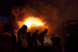 fire at gezi protests in turkey 