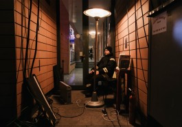 fire man under heat lamp - Close UP Berlinale